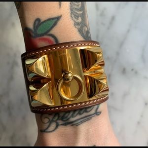 Hermès Collier de Chien brown/gold bracelet